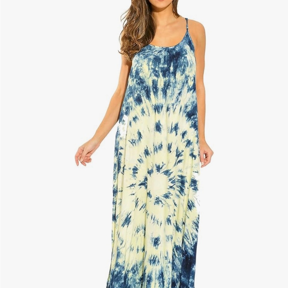 NWOT Tie Dye Spaghetti Strap Maxi Dress - 1X